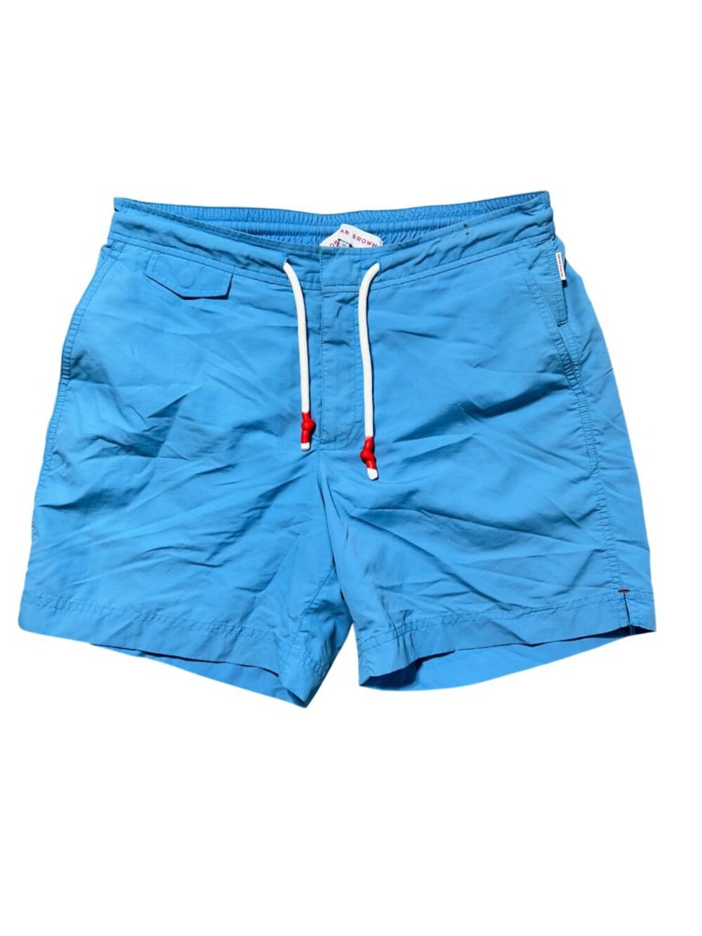 Orlebar Brown Men's Sz 32 Blue Swim Shorts Elastic Waist Drawstring Back Pocket